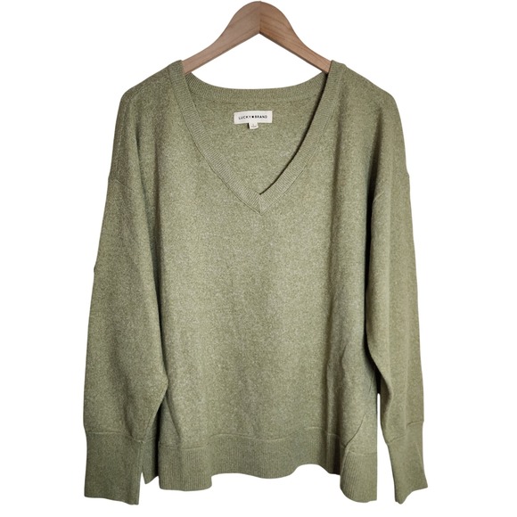 Lucky Brand Sweaters - Lucky Brand Sweater Women's Large Soft‎ V-Neck Long Sleeve Green